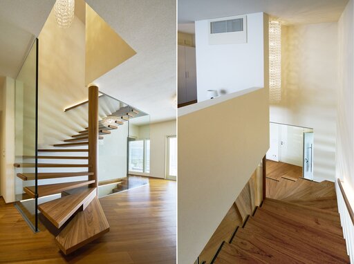 Spike – Floating glass staircase with a transparent, light architectural design