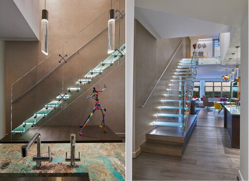 Mistral Iluma – Modern glass staircase with a transparent structure and LED lighting